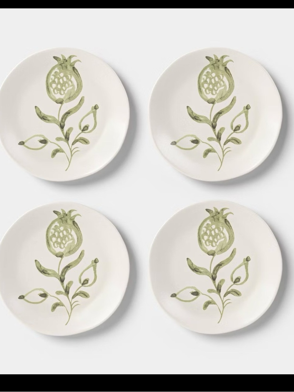4pk 6" Green Hand Painted Stoneware
Aralia Appetizer Plates - Threshold™